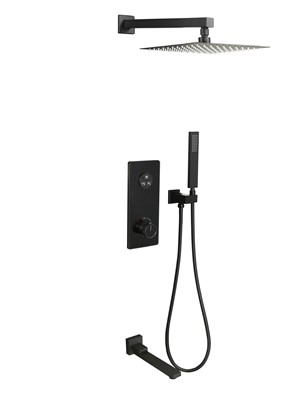 Ebro Встраиваемый душевой комплект с термостатом 3 режима TVZ-8801 Чёрный - фото 67452392