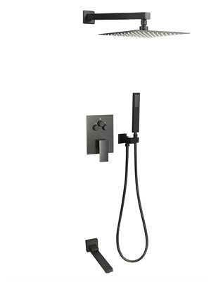 Eden Встраиваемый душевой комплект  3 режима TVZ-0817 Чёрный - фото 67452393