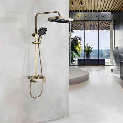 Salda Душевая стойка со смесителем ALS-615-18 Золото - фото 67452482