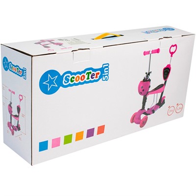 Самокат-каталка 3в1 оранжевый колеса 120 мм 141V-1118 - фото 68751537