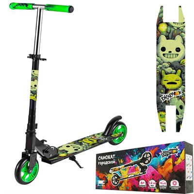Самокат двухколесный Dvizhok зеленый колеса 145 мм 141V-1113 - фото 68859792