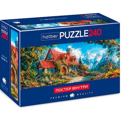Пазл 240 Живописный домик Compact Box + Постер для сборки 089510 - фото 69738808