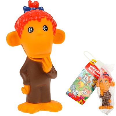 Резиновая игрушка Мартышка LXST11R в сетке - фото 69740115