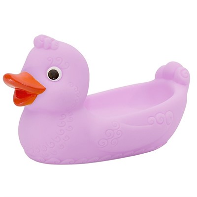 Резиновая Уточка-мыльница.Нежно-сиреневая С-1594 Огонек /8/ - фото 69740511