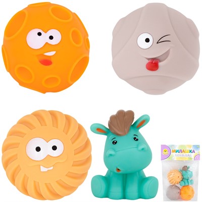 Набор резиновых игрушек для купания Levatoys MK1053A в пак. - фото 69741358