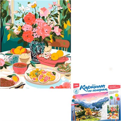 Набор Для Творчества Картина по номерам на картоне 40*50 см Завтрак Кпн-404 Lori - фото 69743762