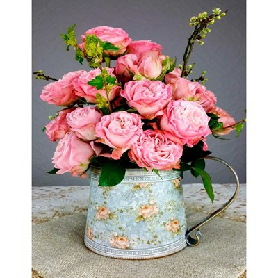 Набор для творчества Роспись по холсту 40х60 см Пионовидные розы Х-7922 - фото 69743845