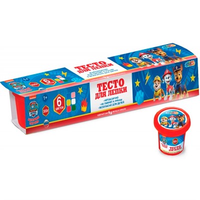 Набор для творчества Тесто для лепки Щенячий Патруль 6 цв. по 50 г МУЛЬТИ АРТ PD6-PP - фото 69743870