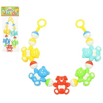 Погремушка подвеска Забавные зверята 66 см 71590 П-Е /15/ - фото 69745135