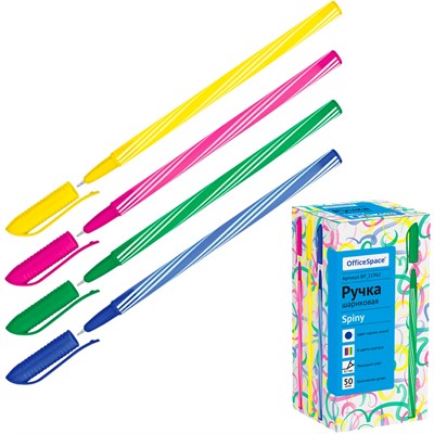 Ручка шариковая синяя OfficeSpace "Spiny" 0,7мм BP_21962 - фото 69745878