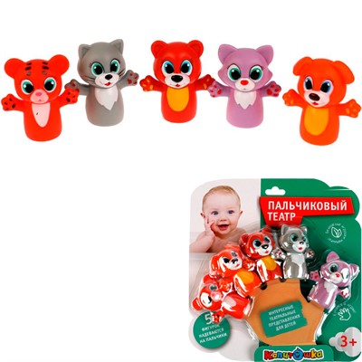 Резиновая игрушка Пальчиковый театр Животные 5шт LX-PT-ST01 - фото 69745948