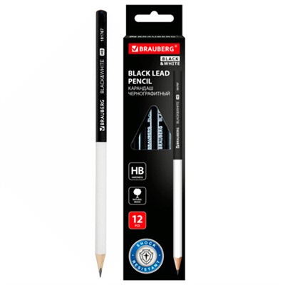 Карандаш ч/гр НВ "Black&White" 181767 BRAUBERG - фото 69745988