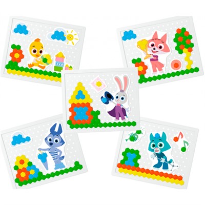 Мозаика с картинками диаметр 13мм/110 деталей Цветняшки 01090 - фото 69746891