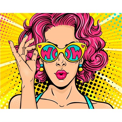 Набор для творчества Роспись по холсту 30х40 см Поп-арт девушка Х-4149 - фото 69747064