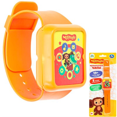 Игрушка на батарейках Часы 19+ песен, фраз и звуков Чебурашка Умка HT1379-R-WOD - фото 69747766