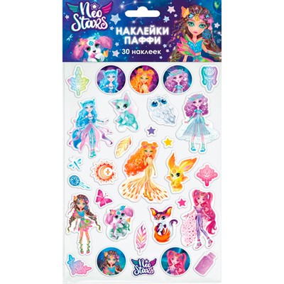Набор для декорирования. Neo Stars Наклейки Паффи 08684 Origami - фото 69748043