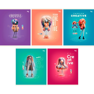 Тетрадь 60 л. клетка "Fashion creative" BG 367442 - фото 69748696