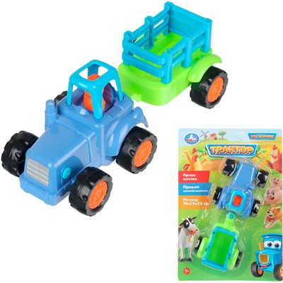 Каталка трактор с прицепом 18 см 1709A018-R2 /72/ - фото 69749192