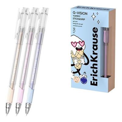 Ручка гелевая синяя G-Vision Stick&Grip Yummy 0.5 63691 /Erich Krause/ - фото 69750707