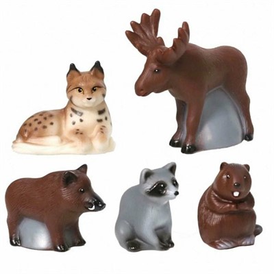 Набор резиновых игрушек Животные тайги и леса В4196/w - фото 69752115