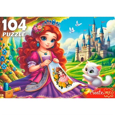 Пазл 104 Принцесса за вышиванием Ф104-4536 - фото 69752400