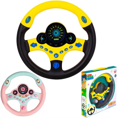 Руль муз. ZYA-A2960-2 Играпузик, русск. озвуч, свет, цвет в ассорт. в кор. - фото 69752476