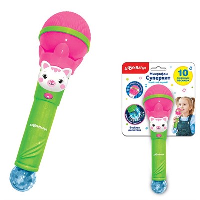 Микрофон Веселая дискотека Суперхит розовый 4680019284446 - фото 69752591