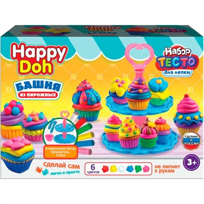 Набор для творчества Для лепки с формочками Этажерка с пирожными 24 см HAPPY DOH PDSET-124776 - фото 69753695