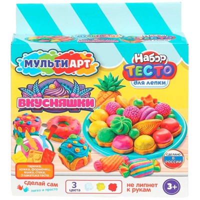 Набор для творчества Тесто для лепки Вкусняшки 18 см MultiArt PDSET-MA120034 - фото 69754384