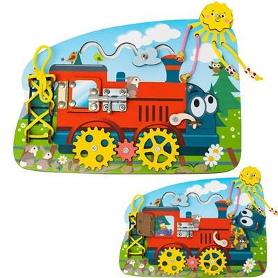 Деревянный Бизиборд Паровозик БЗ-005 - фото 69754560