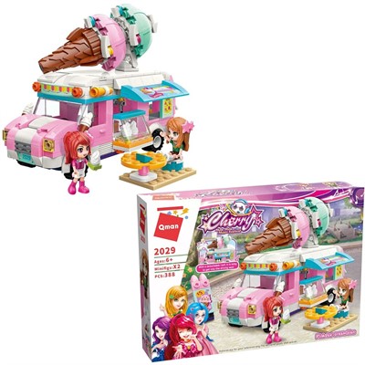 Конструктор C2029 Розовый мир: Фургончик мороженщика 388 дет. QMAN - фото 69759267