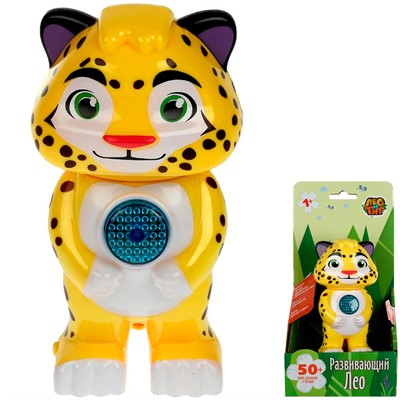 Игрушка на бат. Фигурка лео.50 песен,загадок,рассказов,звуков.свет.ЛЕО и ТИГ в кор. Умка HT454-R - фото 69759753