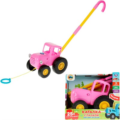 Каталка с палкой СИНИЙ ТРАКТОР 25 песен,фраз,звуков.свет HT826-R1 /36/ - фото 69759879