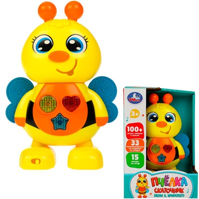 Игрушка на батарейках Пчёлка сказочник Шаинский музыка 100 песен,сказок и звуков.свет HT1162-R /60/ - фото 69760097