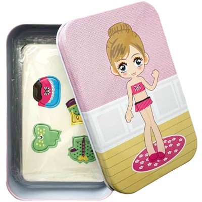 Пазл магнитный с карточками Куколка в металлическом пенале 22310 - фото 69760373