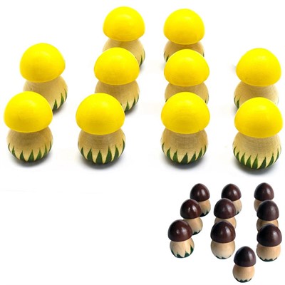 Деревянный счетный материал Грибы 10 шт. цвет в ас-те Р-45/922 - фото 69762220