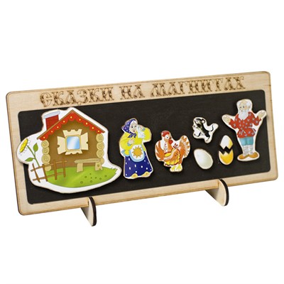 Деревянная сказка на магнитах Курочка Ряба К-0543/6 - фото 69762227