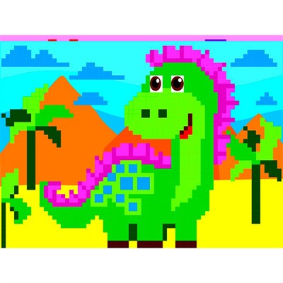 Набор для творчества Алмазная мозаика Динозаврик 20*15см частичная выкладка 90782 - фото 69763394