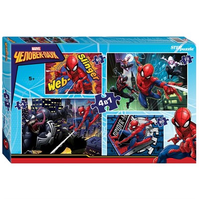 Пазл 4в1 Человек-паук 92318 Степ /12/ - фото 69763477