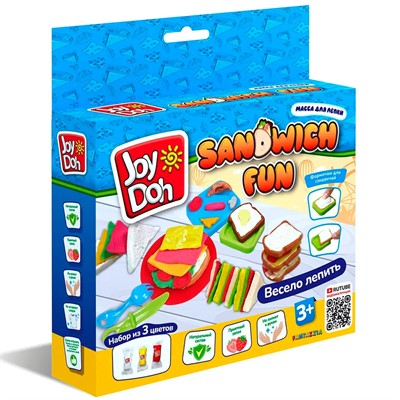 Набор для творчества Масса для лепки Joy Doh набор SANDWICH FUN-ВЕСЕЛЫЙ ЗАВТРАК,пресс-форма для хлеба и ингридиентов,5 аксессуаров,3 пакетика с тестом SAND-60 bag /48/ *** - фото 69764316