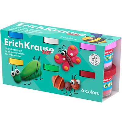 Тесто для лепки ErichKrause Baby с Алоэ Вера 6 цвета по 35 г 61402 - фото 69765640