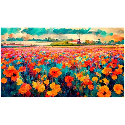 Набор для творчества Роспись по холсту 40х50 см МАКОВОЕ ПОЛЕ ХК-6896 - фото 69765982