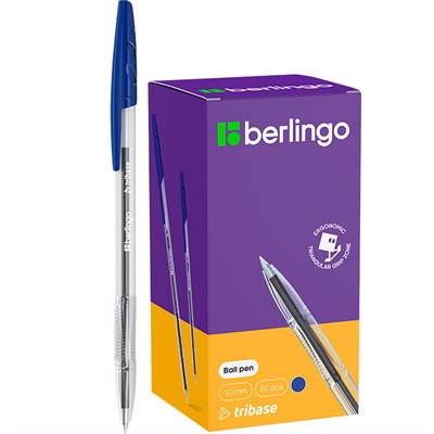 Ручка шариковая синяя 1.0мм Tribase Orange СВр_10902 Berlingo - фото 69766351
