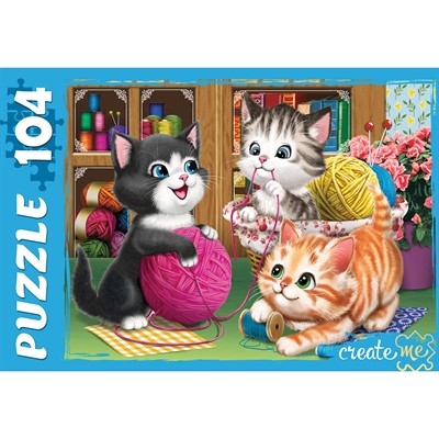 Пазл 104 Три милых котенка ПУ104-7715 - фото 69766366