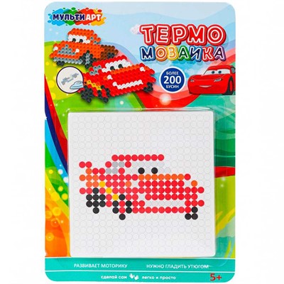 Набор ДТ Термомозаика Гоночная машинка МУЛЬТИ АРТ IB400-CAR - фото 69766856