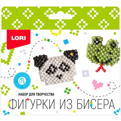 Набор для творчества Фигурки из бисера.Панда, лягушонок Бис-103 Lori. - фото 69767032