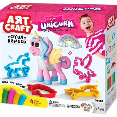 Набор для творчества Набор для лепки Единороги, тесто 4х50г 03551 AЯT CRAFT - фото 69767151