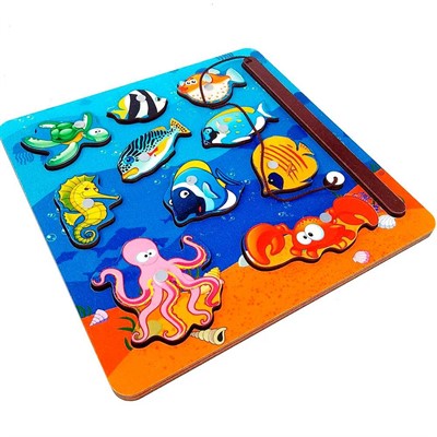 Деревянная Магнитная игра "Нескучная рыбалка" 10 дет. 8589 /39 - фото 69767406