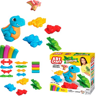 Набор для творчества Набор для лепки 3D Динозавры, тесто 4х50г 03549 AЯT CRAFT - фото 69767588