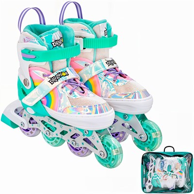 Ролики Dvizhok р. L 38-41 раздвиж., свет 1 колеса, мятно-белый 141V-672-3 - фото 69767996